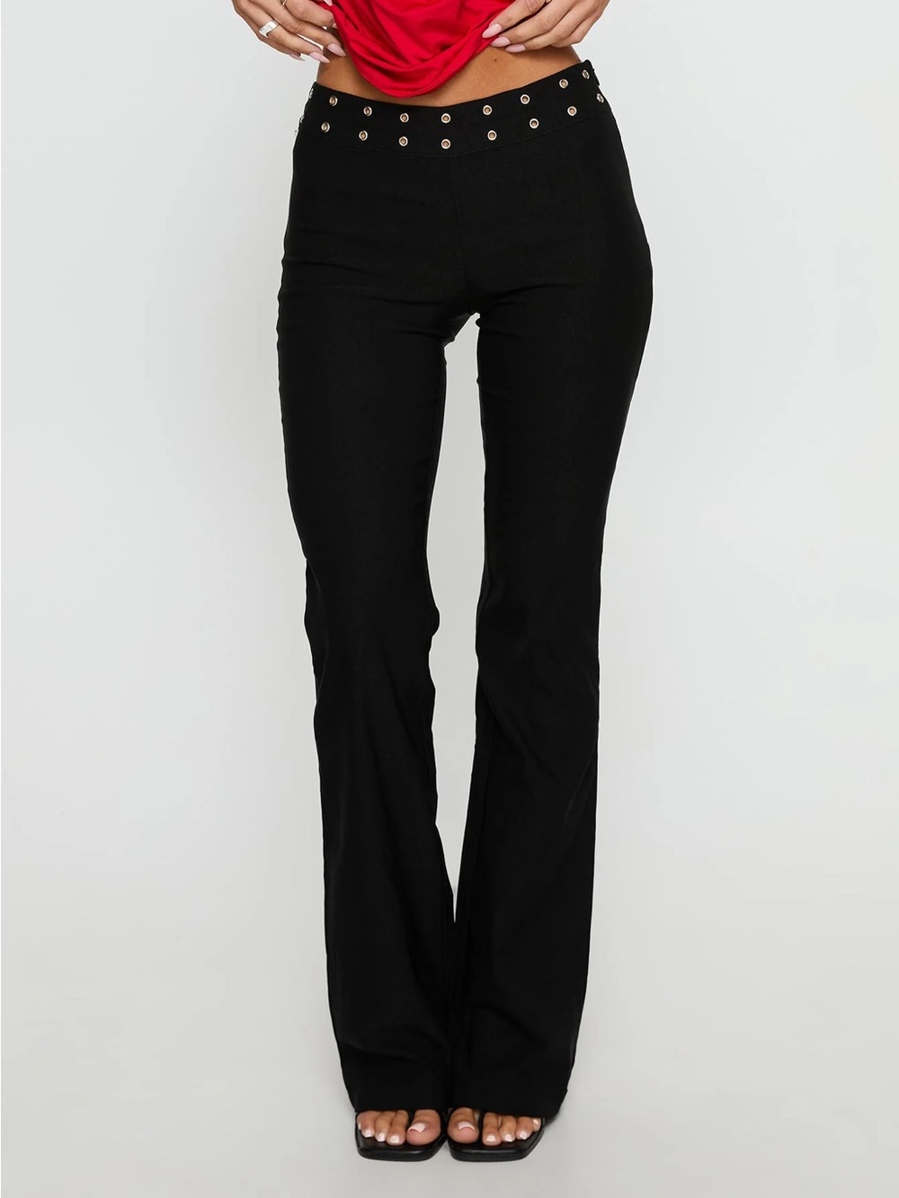 Princess Polly black eyelet pants
